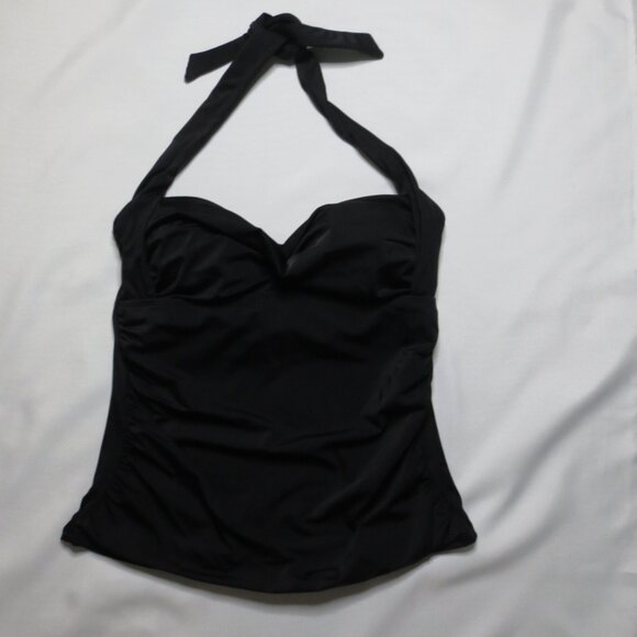 4/$14 NWT SWIMSUITS FOR ALL womens BATHING SUIT TOP halter BLACK SIZE 14 - Picture 2 of 10
